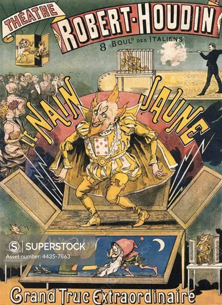 Poster of 'Le nain jaune', magic show. Theatre Robert-Houdin, Paris. 1890.