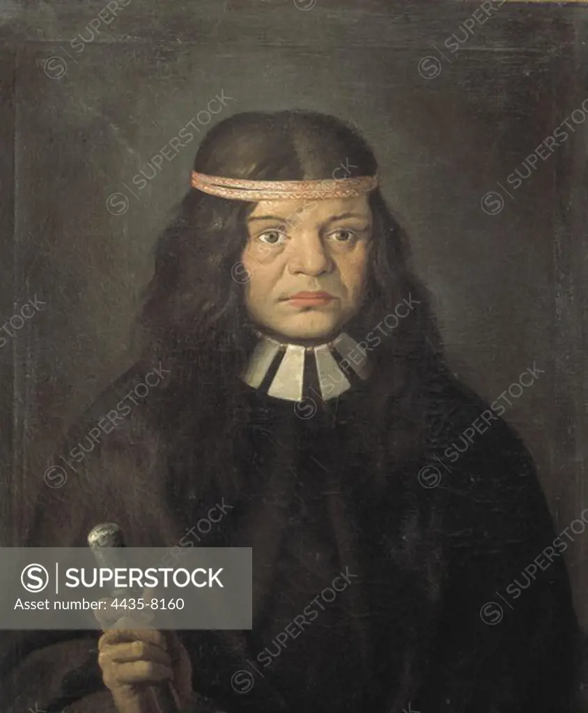 Portrait of Catiguala, leader of Huilliche people, that lived in the south of Patagonia (nowadays Chile and Argentina). Painting based on a drawing by JosŽ del Pozo. Painting. SPAIN. MADRID (AUTONOMOUS COMMUNITY). Madrid. Navy Museum.