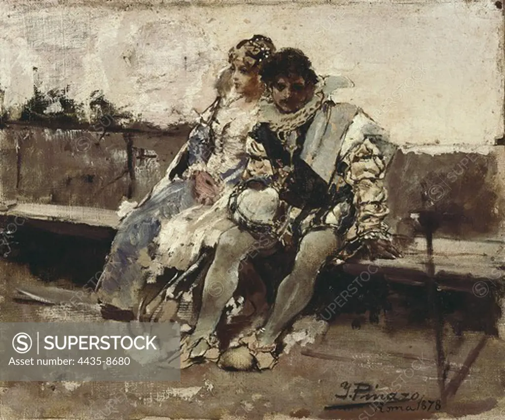 Two lovers. 1878. Impressionism. Oil on canvas. SPAIN. Valencia. San Pio V Fine Arts Museum.