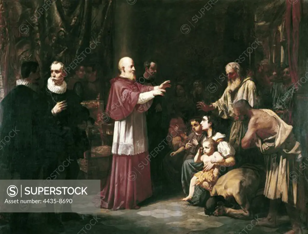 DOMINGO MARQUES, Francisco (1842-1920). Beatus Juan de Ribera in the expulsion of Moriscos. 1864. Oil on canvas. SPAIN. Valencia. San Pio V Fine Arts Museum.
