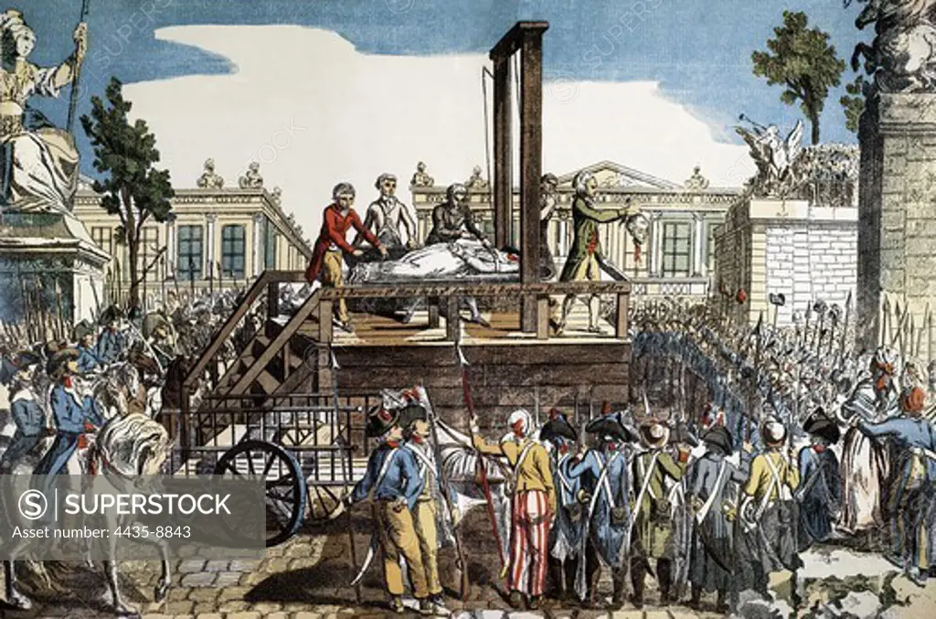 French Revolution (1793). Execution of Queen Marie Antoinette (16th October). Etching. FRANCE. LE-DE-FRANCE. Paris. Mus_e Carnavalet (Carnavalet Museum).
