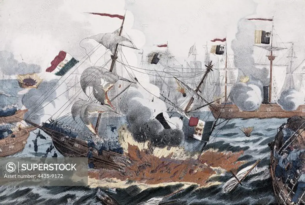 Italian Unification (1866). Battle of Lissa (July 20th). The Italian fleet, allied to Prussia in his war against Austria, is defeated by the Austrian fleet supervised by admiral Wilhelm von Tegetthoff. The Italian navy, supervised by admiral Carlo Pellion, loses the ships 'Palestro' (231 dead persons) and 'Re d'Itaglia' (318 dead persons).