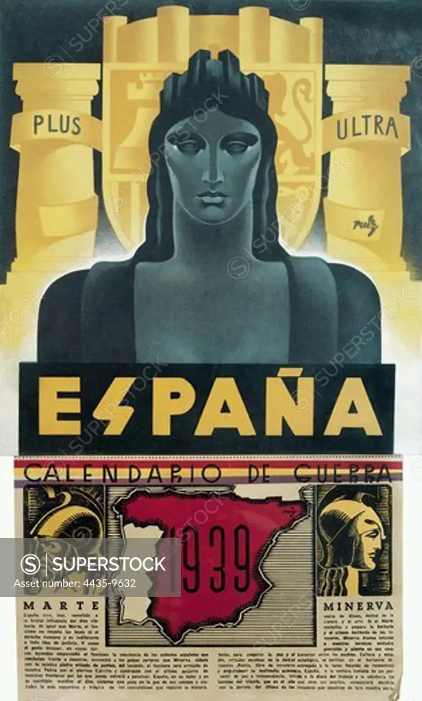 Spanish Civil War (1936-1939). Republican war calendar (1939). SPAIN. CASTILE AND LEON. Salamanca. Archivo Histrico Nacional.