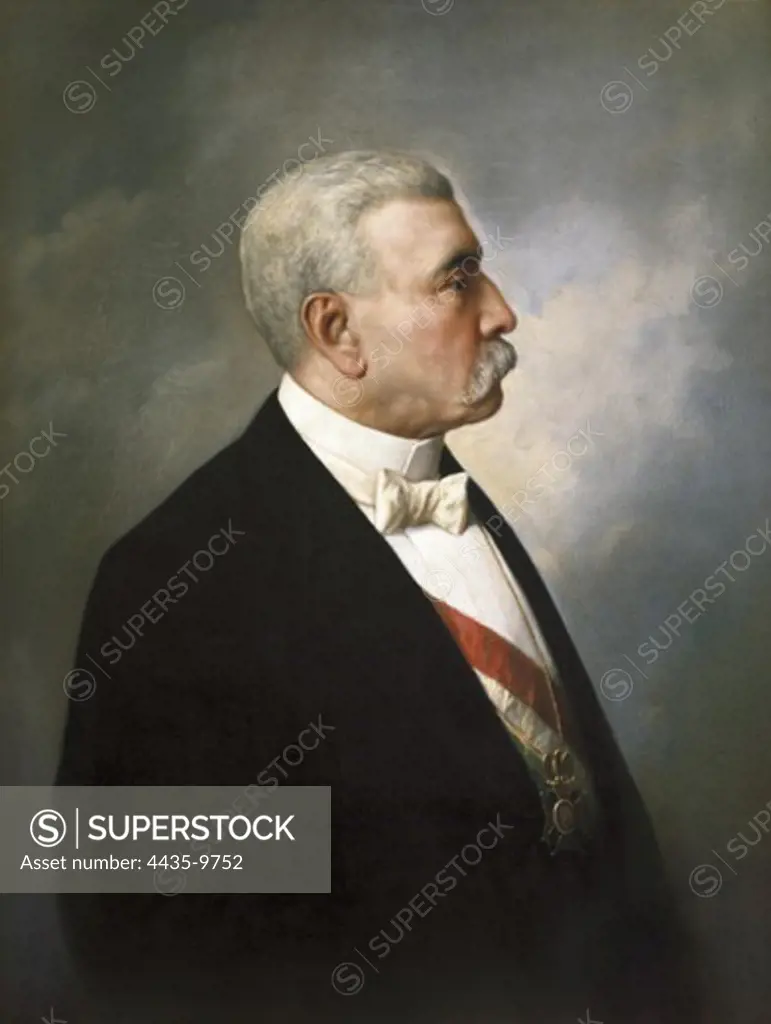 DIAZ, Porfirio (1830-1915). Mexican military man and politician, president from 1876 to 1880 and from 1884 to 1911. Portrait by G.MORALES:. Oil on canvas. MEXICO. FEDERAL DISTRICT. Mexico City. Chapultepec Castle.