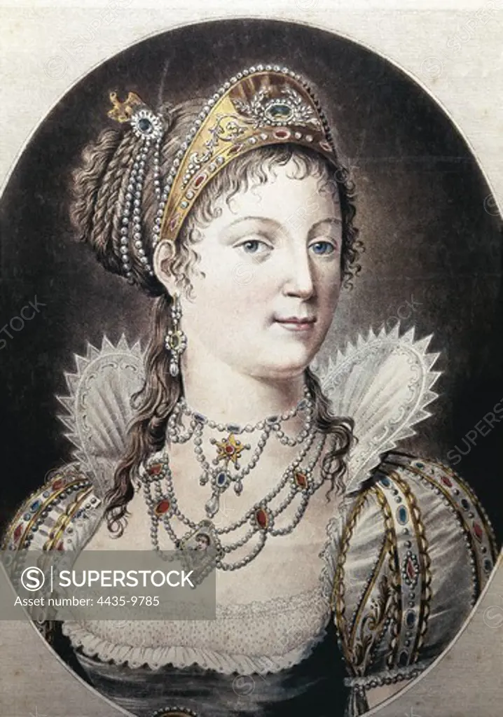 Marie-Louise (1791-1847). Empress of France (1810-1814), wife of NapoleÑn I. Engraving. ITALY. LOMBARDY. Milan. Civica Raccolta delle Stampe 'Achille Bertarelli' (Achille Bertarelli collection of prints).