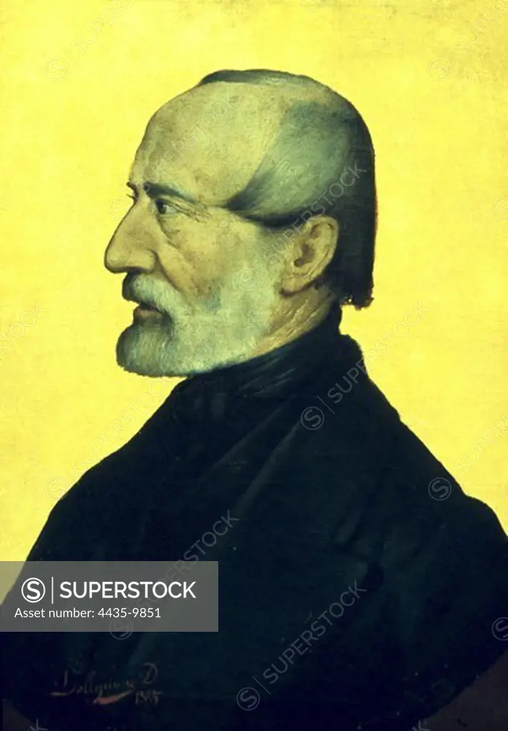 MAZZINI, Giuseppe (1805-1872). Italian nationalist and republican politician. Oil on canvas. ITALY. Pisa. Domus Mazziniana.