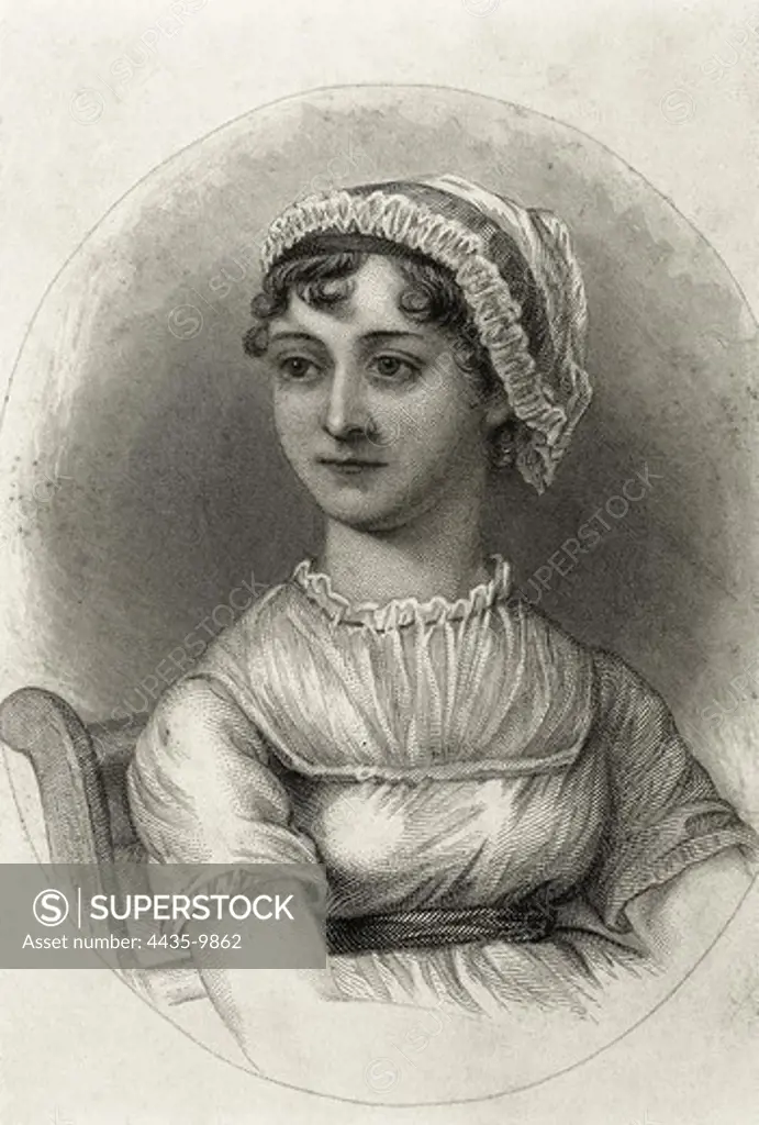 AUSTEN, Jane (1775-1817). English novelist. Engraving.