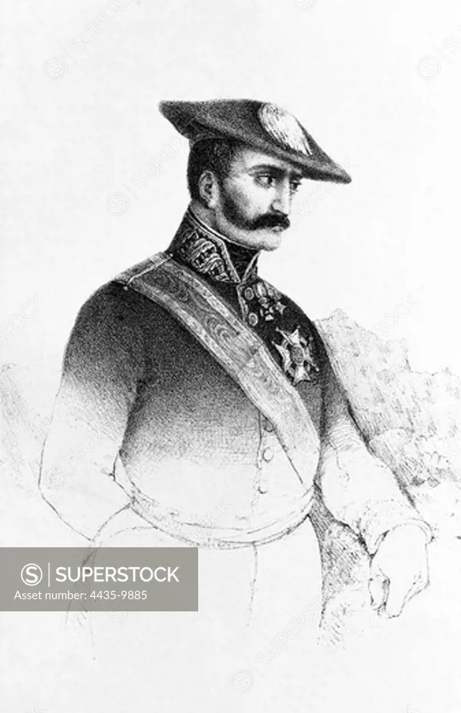 ZUMALACARREGUI, Tomàs (1788-1835). Carlist general. Engraving.