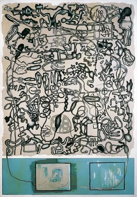 GORDILLO, Luis (1934). Meàndrico con evasiÑn esmeralda. 1987. Contemporary Art. Acrylic. SPAIN. CATALONIA. Barcelona. Museum of Contemporary Art of Barcelona.