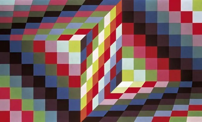 VASARELY, Victor (1908-1997). Marsan. 1966. Optical art / Op art. Painting. Private Collection.
