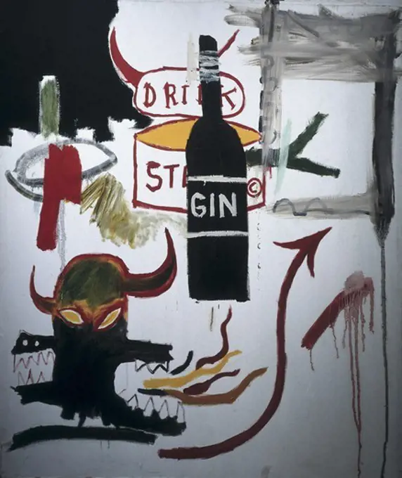 BASQUIAT, Jean-Michel (1960-1988). Sterno. 1985. Oil and acrylic on canvas. Postmodern art. Painting. SPAIN. CATALONIA. Barcelona. Museum of Contemporary Art of Barcelona.