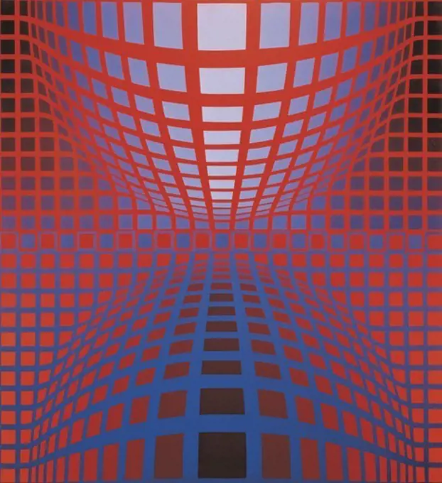 VASARELY, Victor (1908-1997). Opus III. 1974. Optical art / Op art. Painting. FRANCE. LE-DE-FRANCE. Paris. Centre national d'art et de culture Georges Pompidou (Georges Pompidou National Art and Culture Centre).