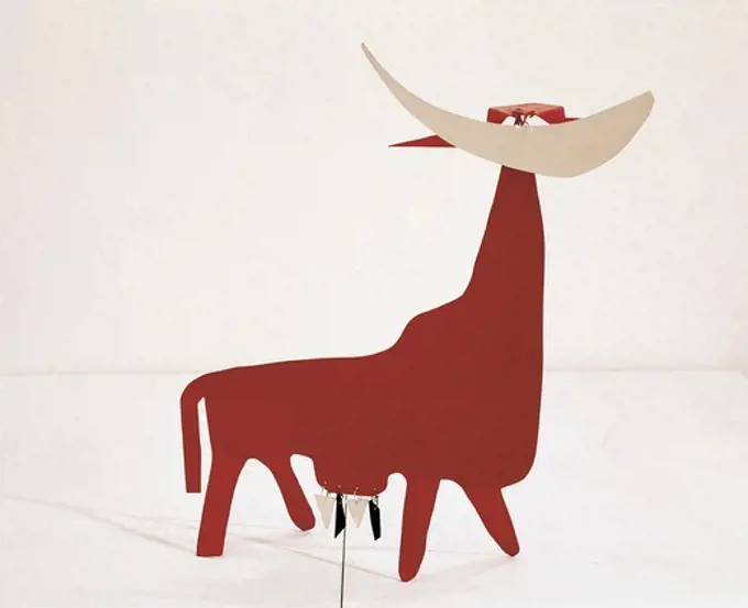 CALDER, Alexander (1898-1976). The Cow. 1971. Painted aluminium. Surrealism. Sculpture.