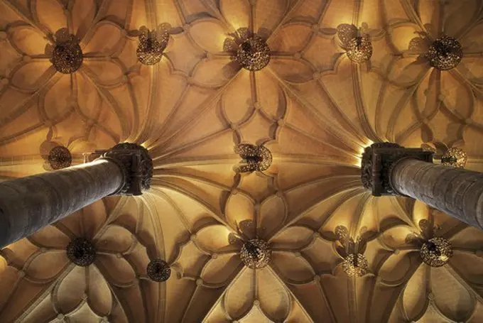 Aljaferia Palace. 11th c. SPAIN. Zaragoza. La Aljaferia Palace. Hispano-Moresque art. Taifas Kingdoms period. Architecture.