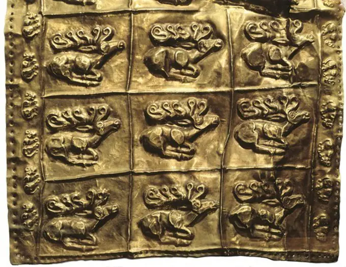 Fragment of Facing from a Goryt. 7th c. BC. Scythian Art. Jewelry. RUSSIA. SAINT PETERSBURG. Saint Petersburg. State Hermitage Museum. Proc: RUSSIA. KRASNODAR REGION. Krasnodar.