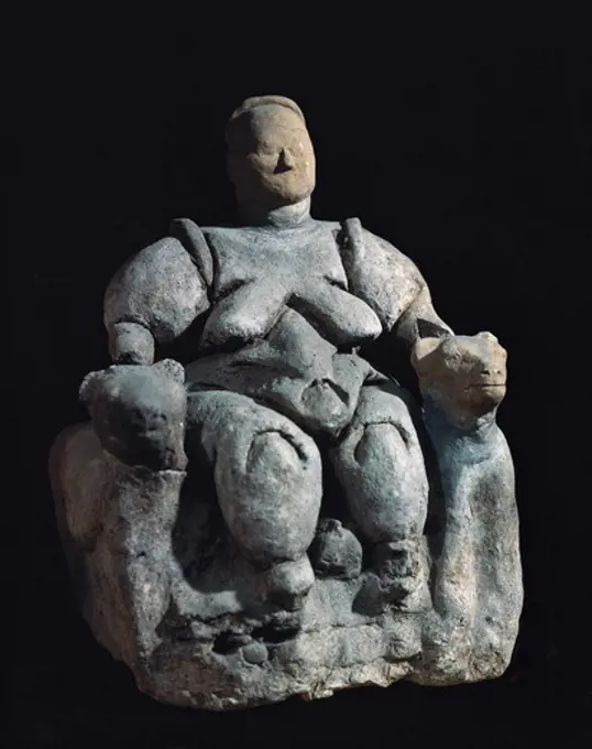 Mother Goddess. 7th mil. -5th mil. BC. Neolithic art. Terra-cotta. TURKEY. CENTRAL ANATOLIA. Ankara. Archaeological Museum. Proc: TURKEY. EAST ANATOLIA. atalhšyŸk.
