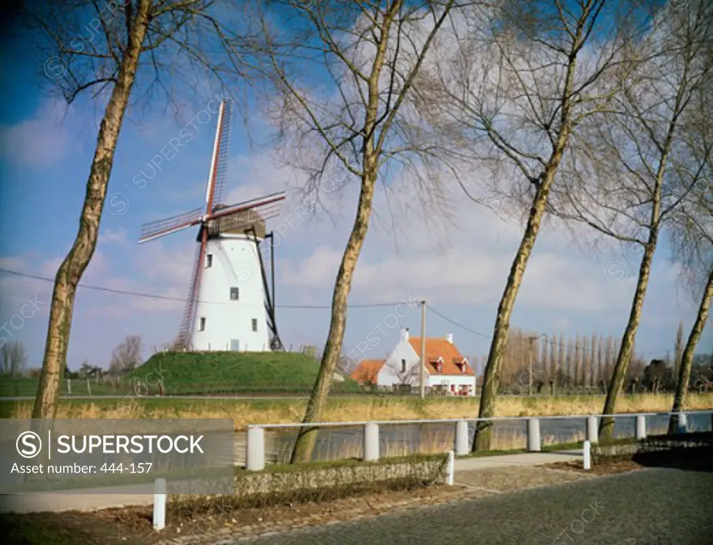 Windmill, Dike West Vlaanderen Belgium