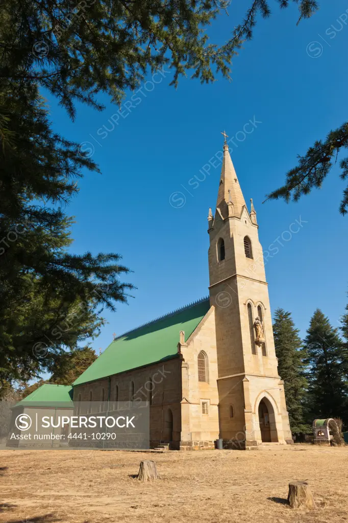 St Andrews Church at Reichenau Mission on the banks of the Pelola River. Near Underbeg. KwaZulu Natal. South Africa. This historic mission, founded in 1886, was the first satellite station of the famous Mariannhill Mission near Durban.