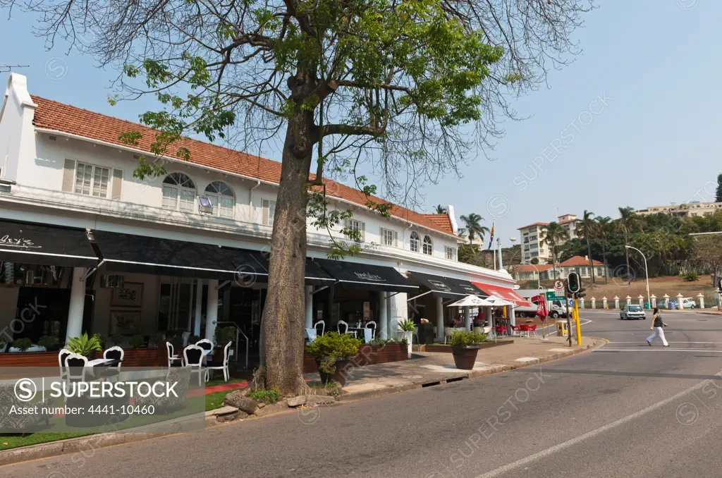 Restaurant and street scene in Barea. Durban. KwaZulu Natal. South Africa
