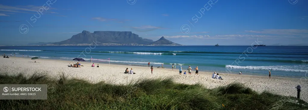 View towards Cape Town and Table Mountain from Milerton. Cape Town. Western Cape South Africa.