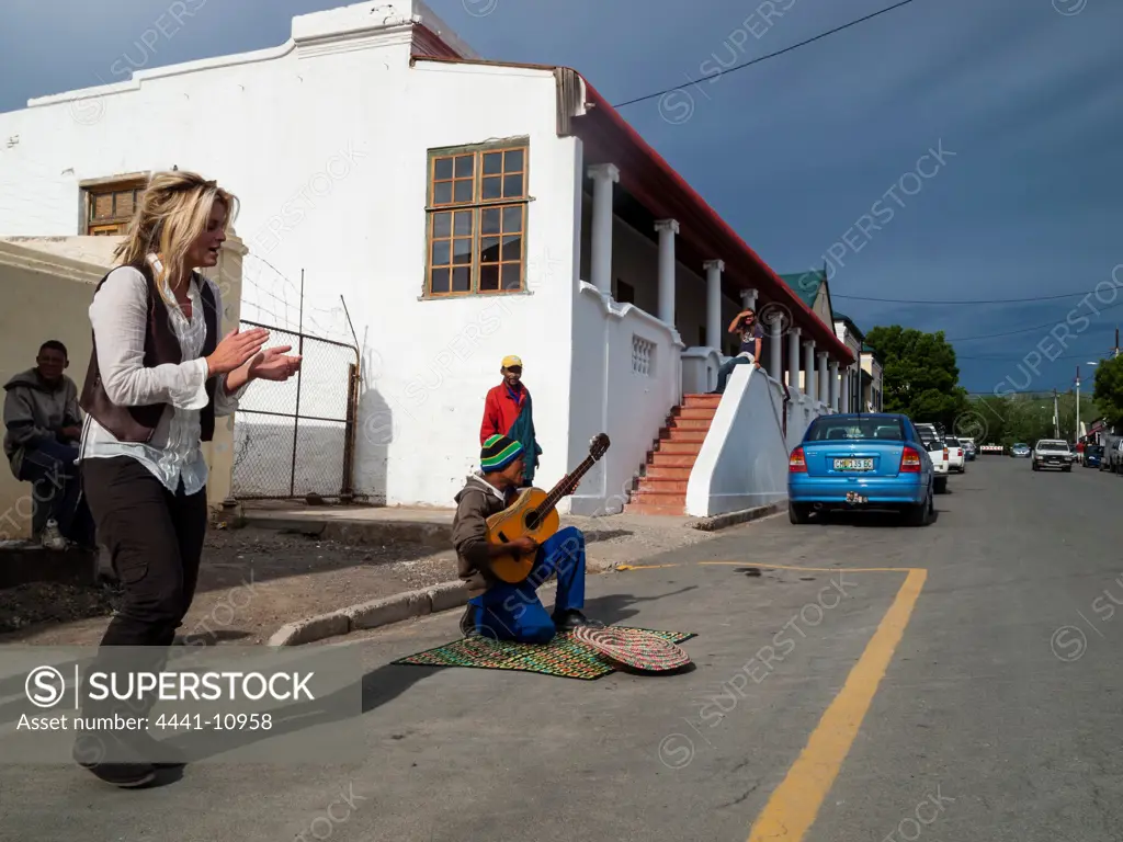 Buskers.Richmond. Central Karoo region of the Northern Cape Province. South Africa. The naming of the town originated in the desire of the townsfolk to honour the then new Governor of the Cape, Sir Peregrine Maitland, who took office in 1844.