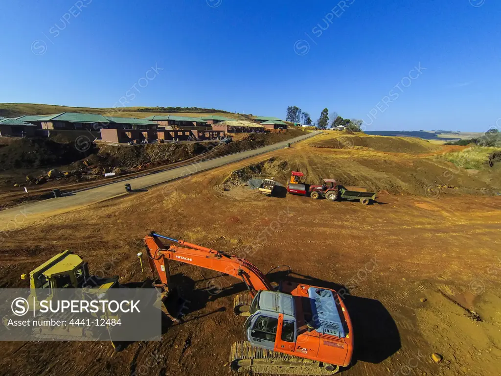 Aerial View of Amber Ridge Retirement Village construction site. Howick. KwaZulu Natal Midlands. South Africa
