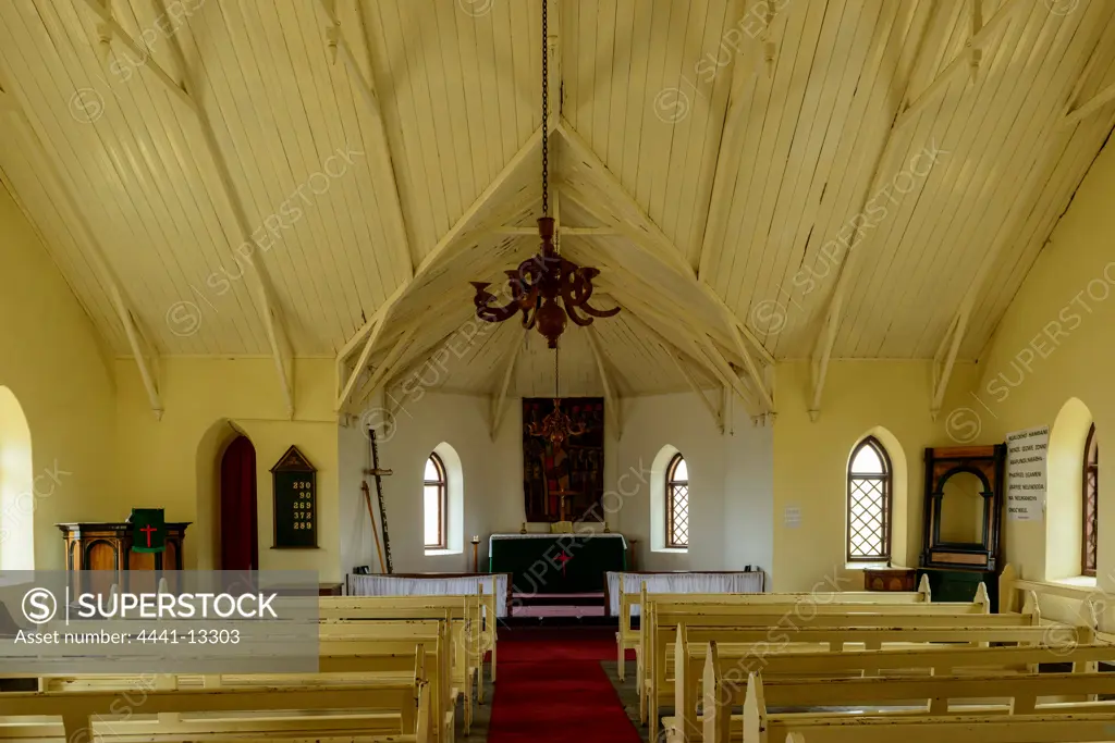 Interior of the church at Rorke's (Rorkes) Drift. KwaZulu Natal. South Africa