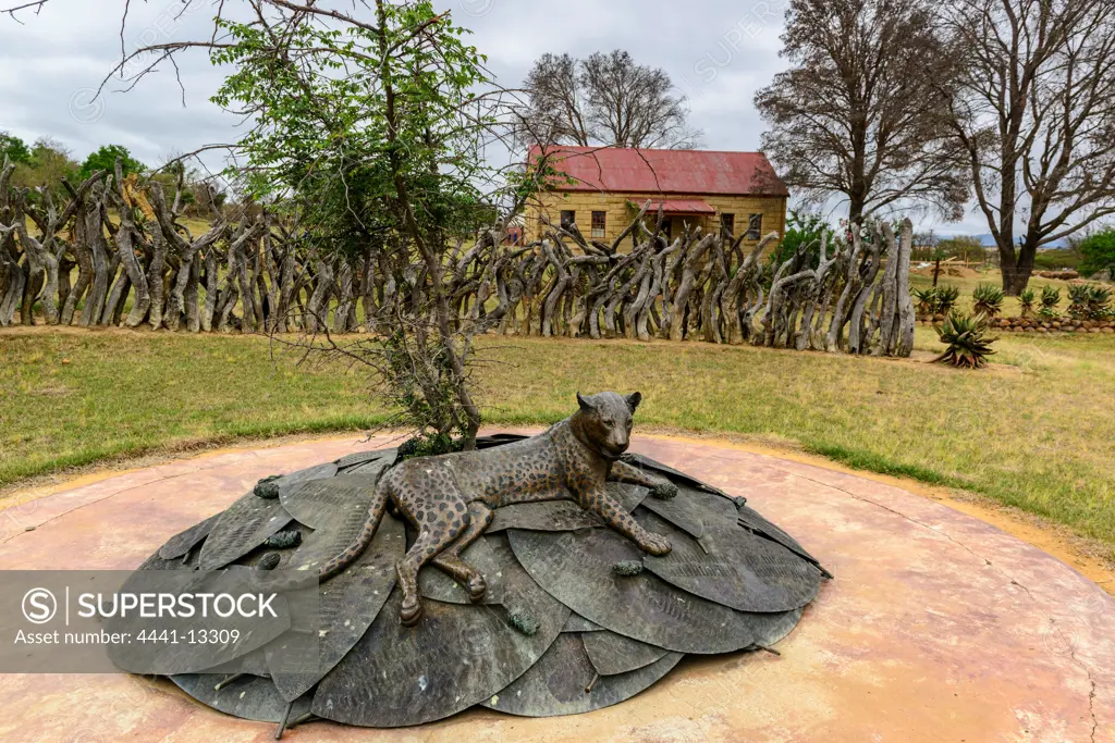 Monument to the Zulu Wariors that fell at the Battle of Rorke's Drift.. Near Dundee. KwaZulu Natal Midlands. South Africa