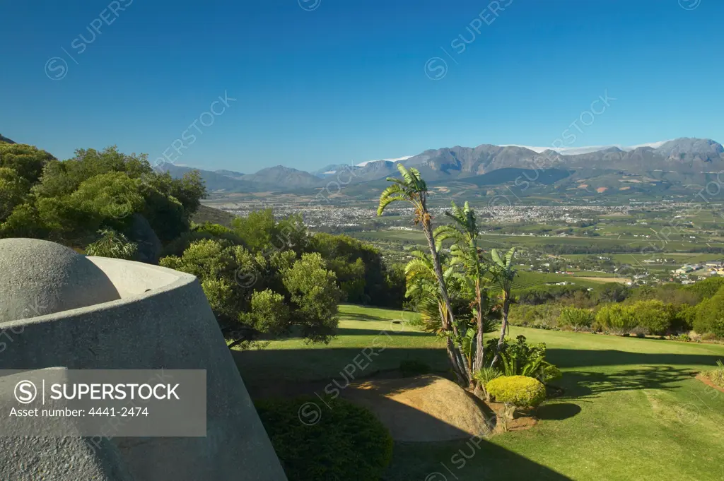 View towrds Paarl from the Taal Monument. Western Cape. South Africa