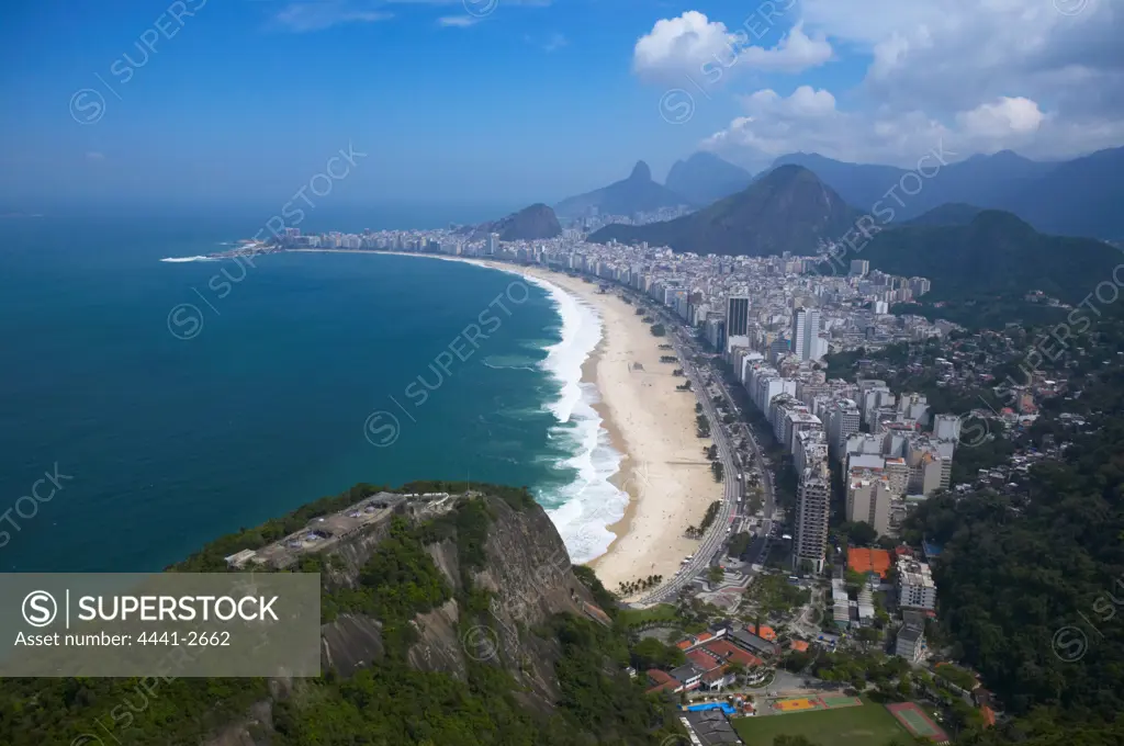 Aerial View of Copacabana Beach. Rio de Janeiro. Brazil