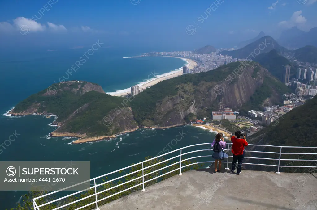 View of Vermelha Beach and Copacabana Beach from the Sugar Loaf. Rio de Janeiro. Brazil