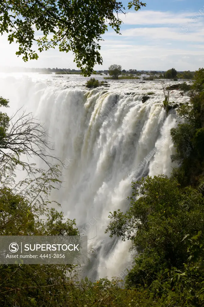 Victoria Falls or 'Mosi o Tunya', known locally as 'The smoke that thunders'. Livingstone. Zambia