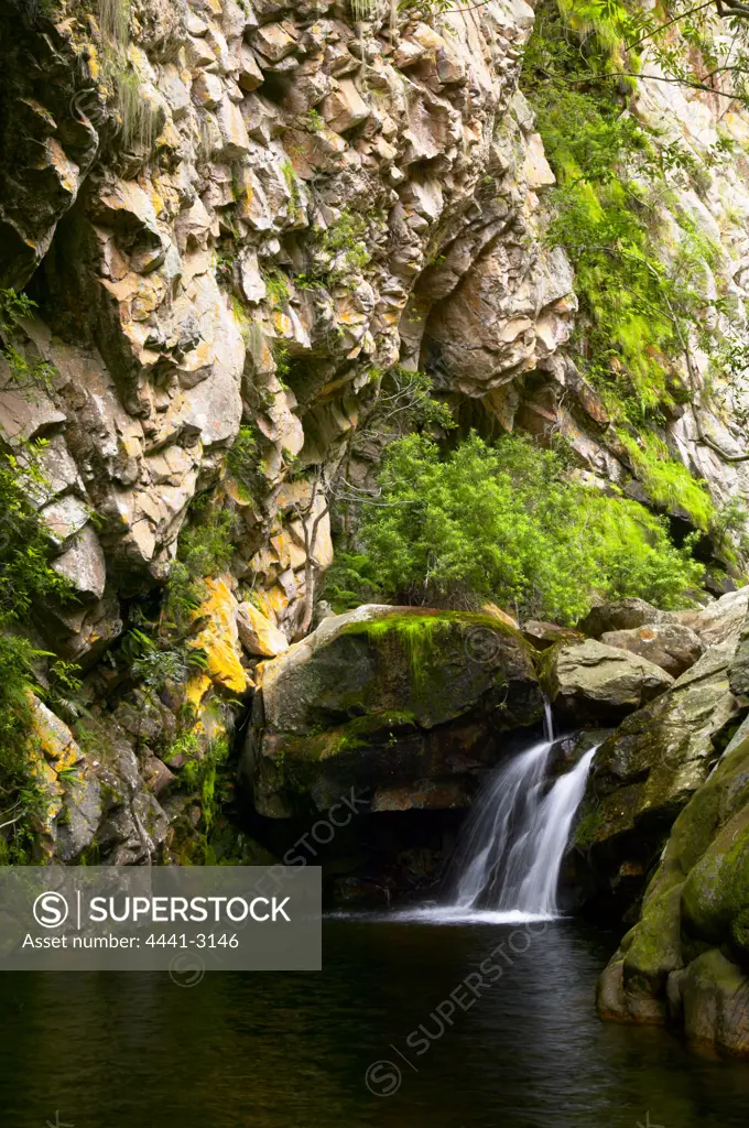 Waterfall in the Swartberg Mountains outside Oudtshoorn. Western Cape. South Africa.
