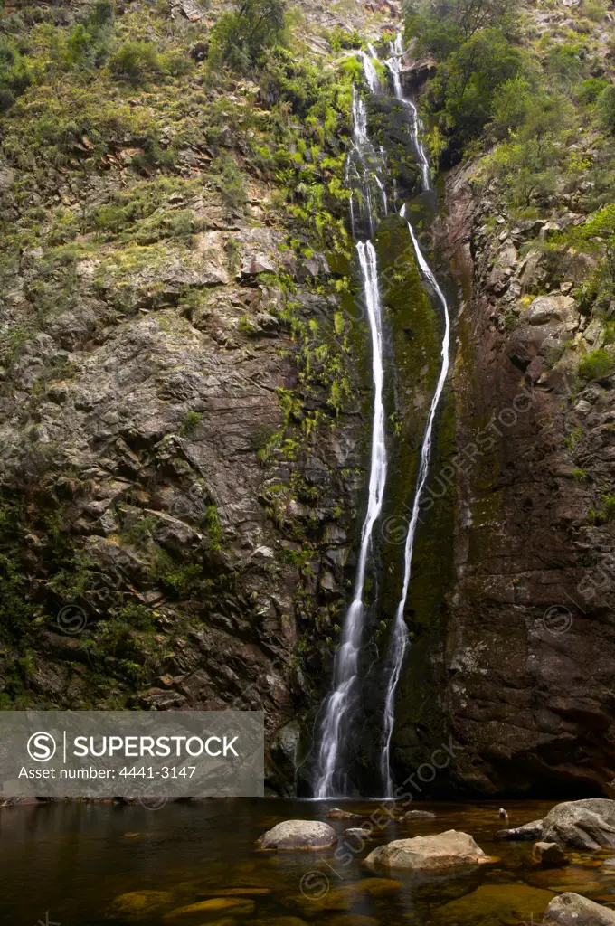 Waterfall in the Swartberg Mountains outside Oudtshoorn. Western Cape. South Africa.