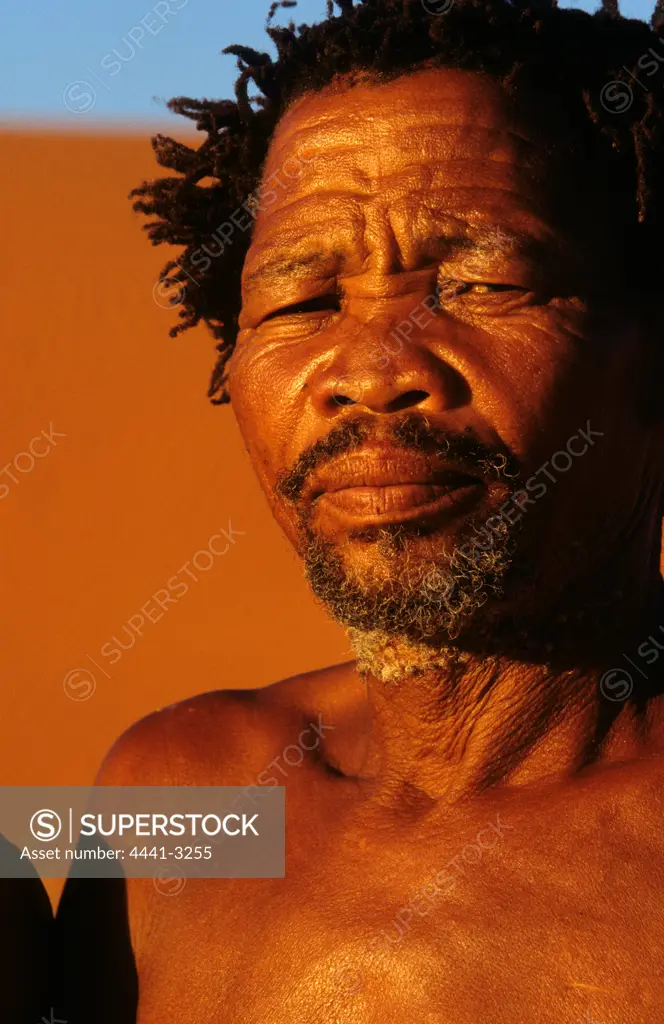 Bushman (san) man. Near Kalahari Gemsbok National Park. South Africa