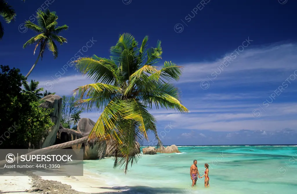 Tropical beach. Anse Sourse D`Argent. La Digue. Seychelles