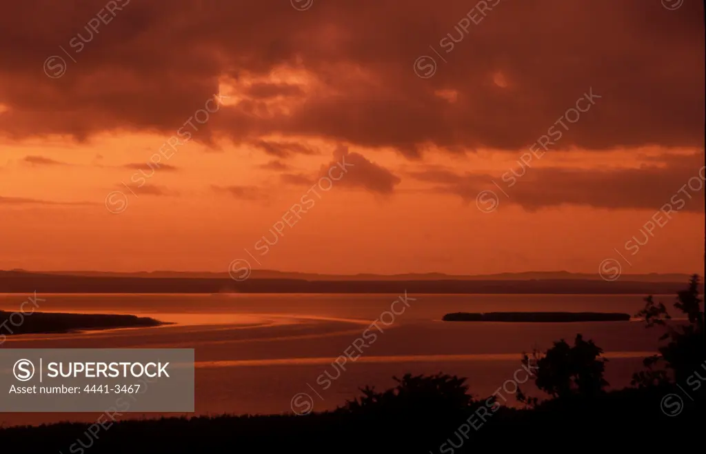 Sunrise across Lake St Lucia, South Africa.