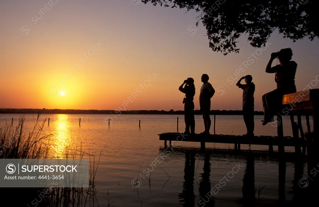 Tourists at 3rd Lake at Sunset. Kozi Bay. KwaZulu-Natal. South Africa