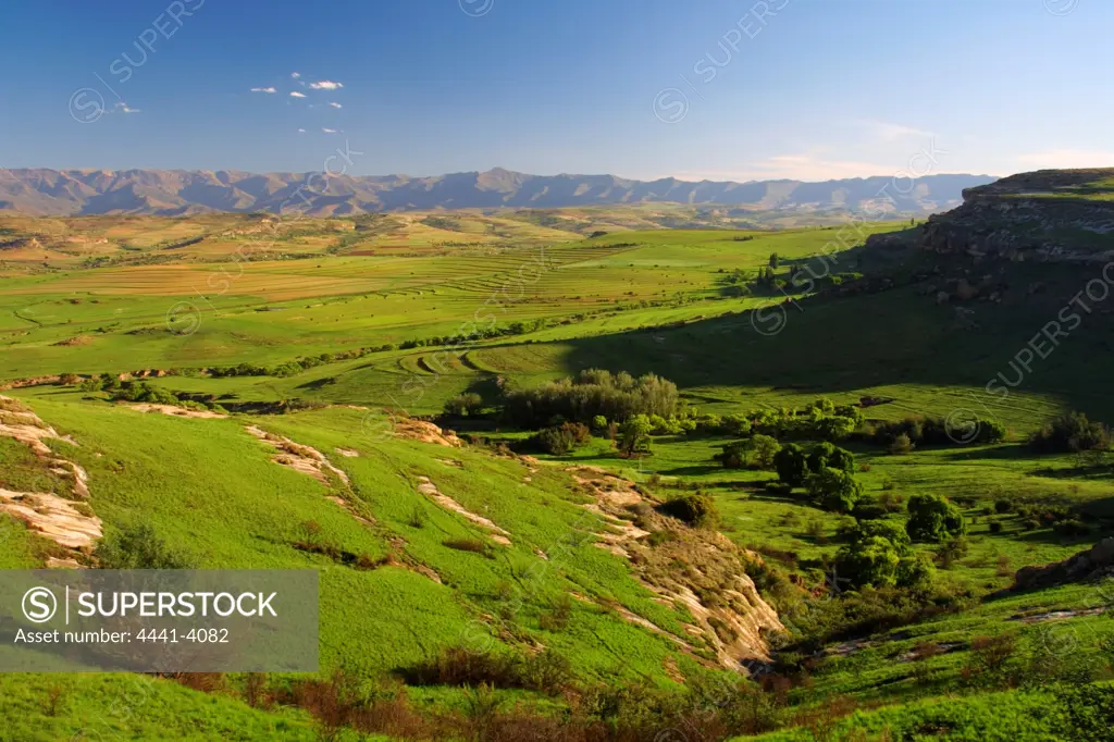 Rural Scene. Near Clarence. Eastern Free State. South Africa. View towards the Maluti Mountains and Lesotho.