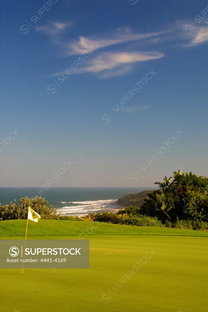 4th hole at the Wild Coast Sun Golf Course. Eastern Cape. South Africa