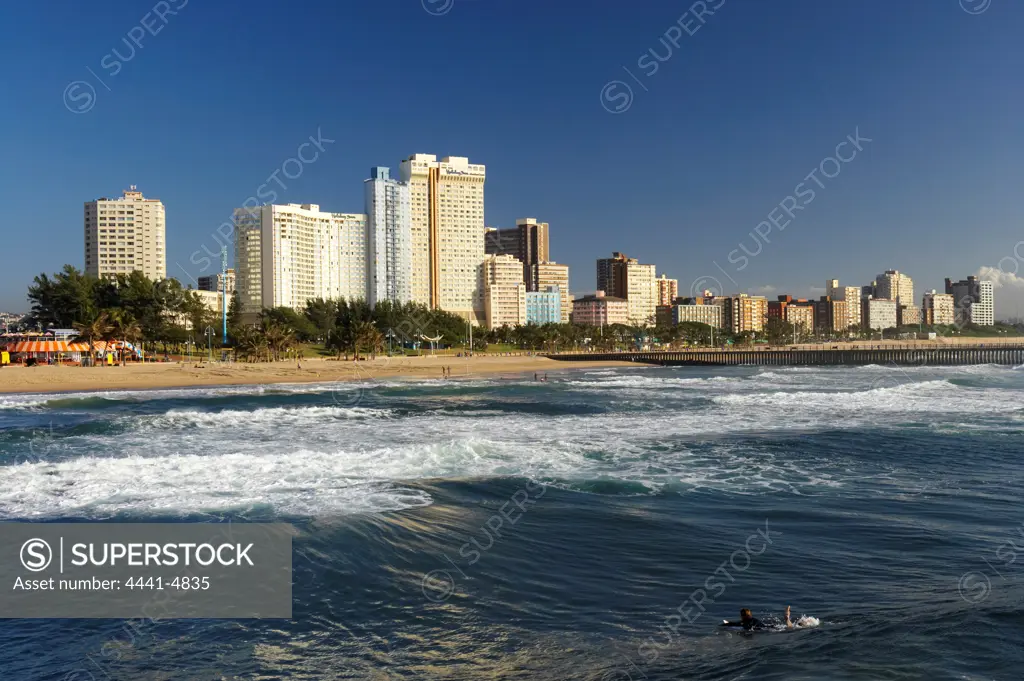 View of  'The Golden Mile'. Durban. KwaZulu-Natal, South Africa.