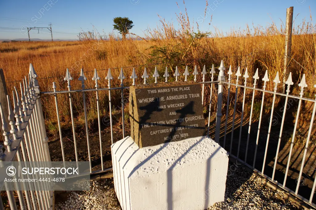 The site of Winston Churchill's capture and the derailment of an armoured train during the Anglo Boer War of 1899/1902. Near Colenso. kwaZulu-Natal. South Africa