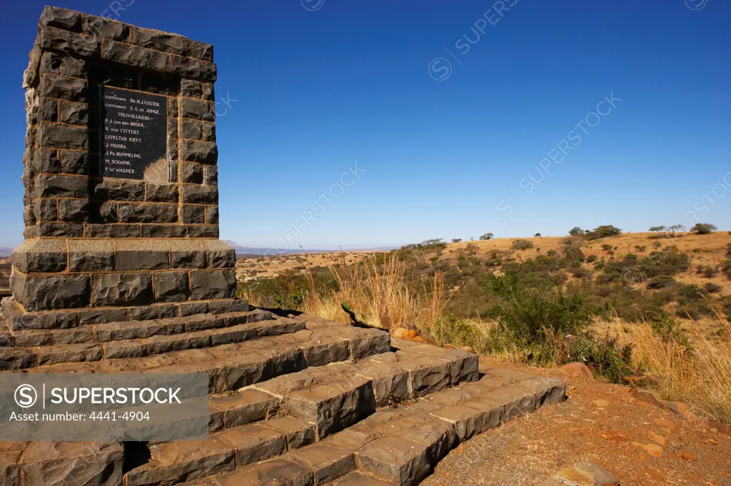 Anglo Boer War memorial to the Boers who fell at the Battle of Elandslaagte. Near Glencoe/Ladysmith. kwaZulu-Natal. South Africa