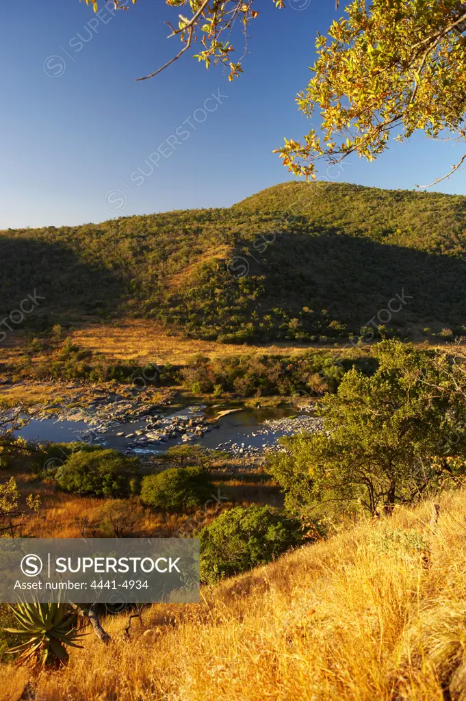 View of Fugitive's Drift where survivors from the Battle of Isandlwana fled to safety across the Buffalo River. Near Dundee. kwaZulu-Natal. South Africa