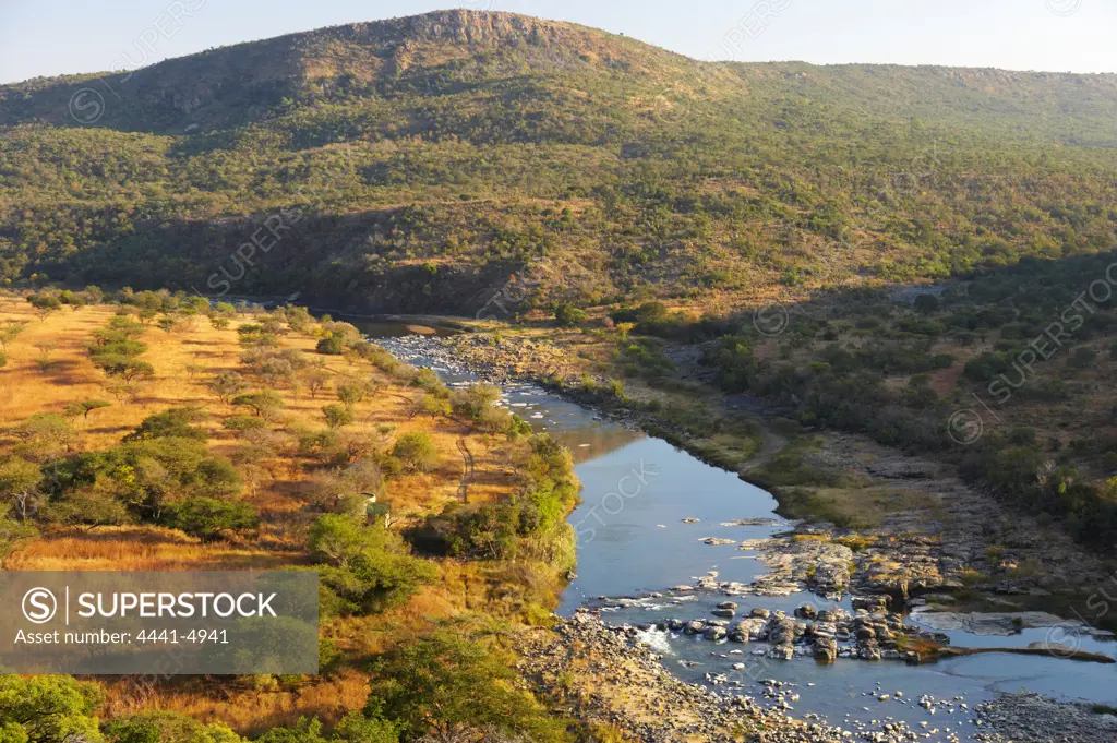 View of Fugitive's Drift where the survivors of the Battle of Isandlwana fled to safety across the Buffalo River. Near Nqutu. kwaZulu-Natal. South Africa.