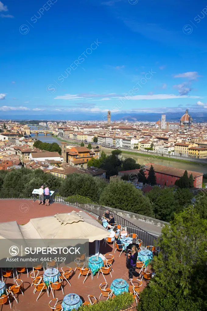 View of Florence and the Arno River from Piazzale Michelangiolo. Florence. Italy