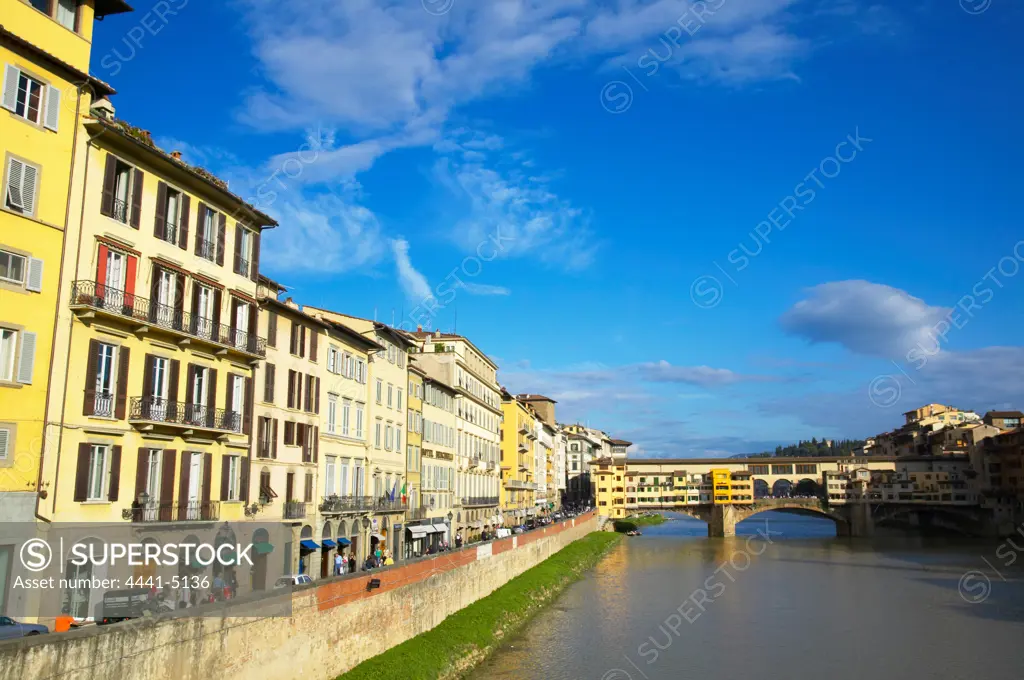Ponte Vecchio (The Old Bridge) over the Arno River. Florence. Italy