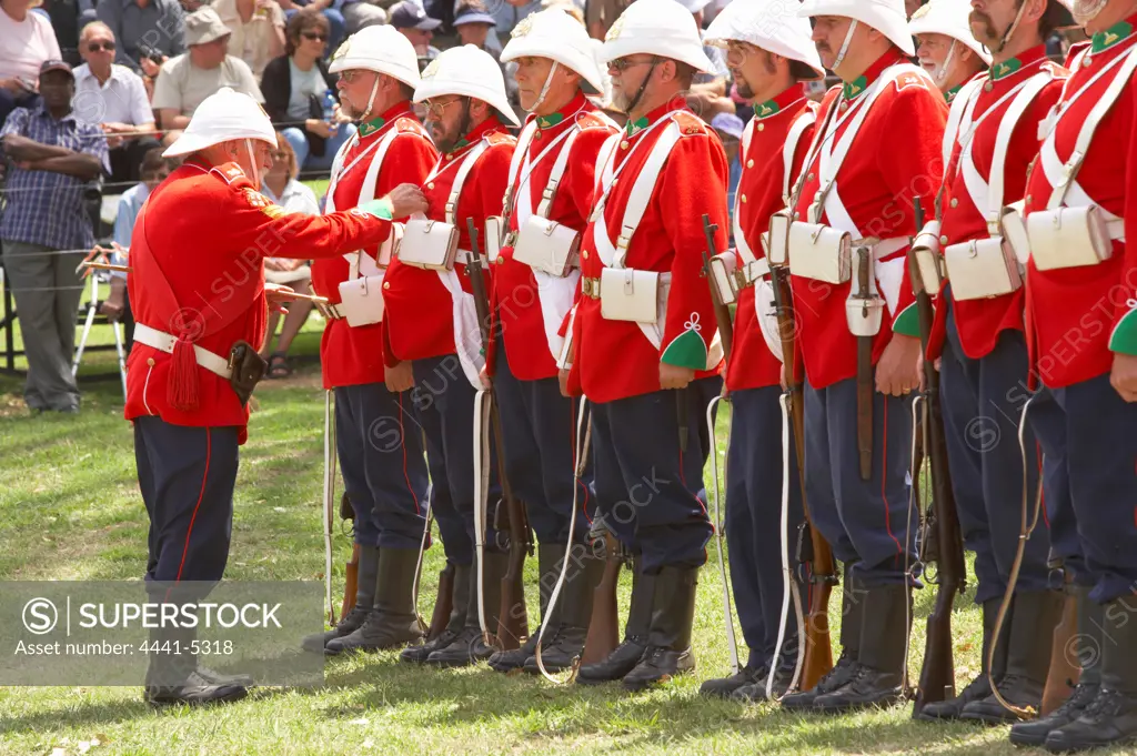 British soldiers at the reenactment of the Battle of Talana. Dundee. KwaZulu Natal. South Africa
