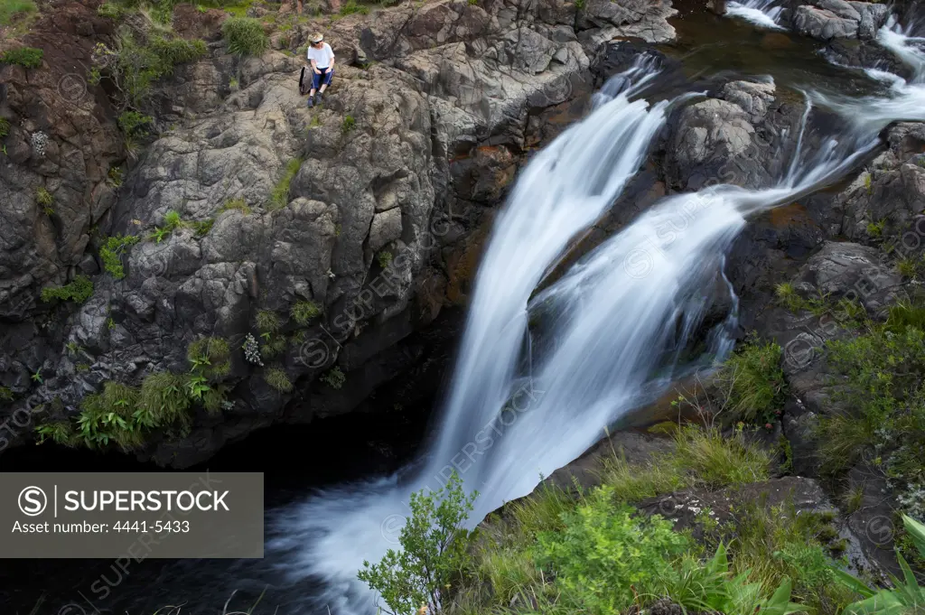 Waterfall. Lotheni. Ukhahlamba Drakensberg Park. KwaZulu Natal. South Africa