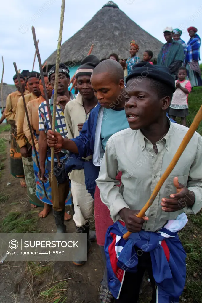 Xhosa Amakweta (young men who have just been circumcised) at graduation ceremony. Coffee Bay. Wild Coast. Eastern Cape. South Africa